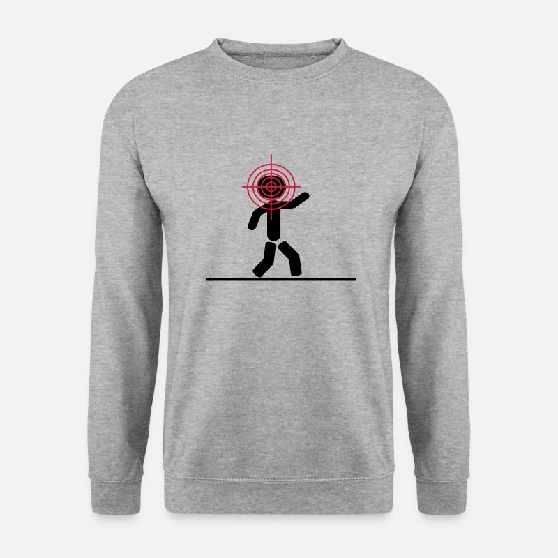 headshot target - Unisex Pullover - Weißgrau meliert