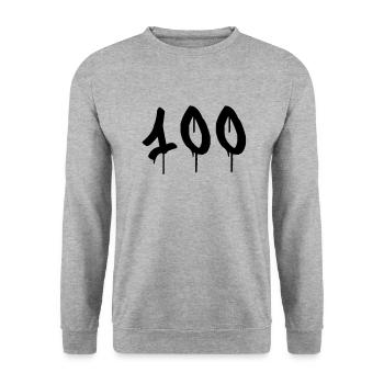 Graffiti : 100 - Unisex Sweatshirt - salt & pepper - Front - Alina (178cm) & Michal (187cm)