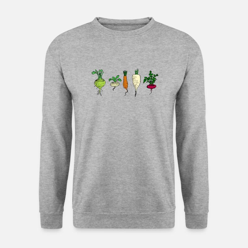 Rüben an der Zahl - Unisex Pullover - Weißgrau meliert
