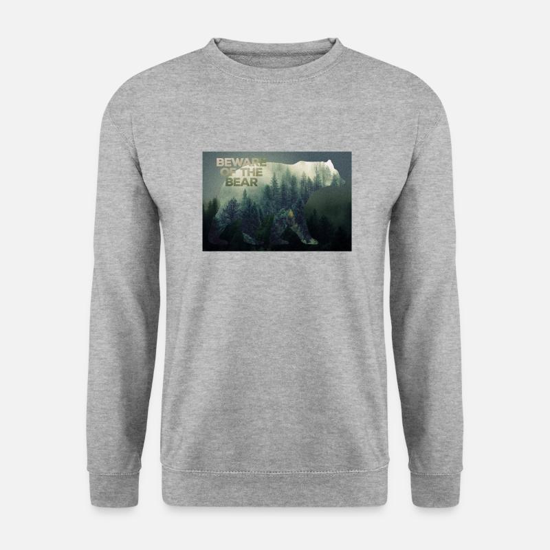 Wildnis Bären Poster - Unisex Pullover - Weißgrau meliert