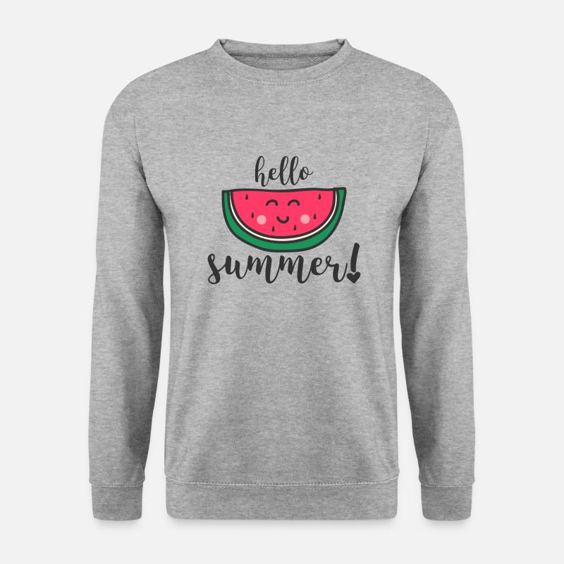 HELLO SUMMER - Unisex Pullover - Weißgrau meliert