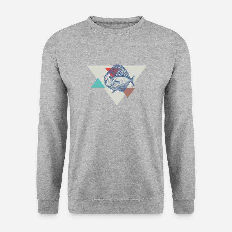 Conception de triangle de poisson - Sweat-shirt Unisexe - gris chiné