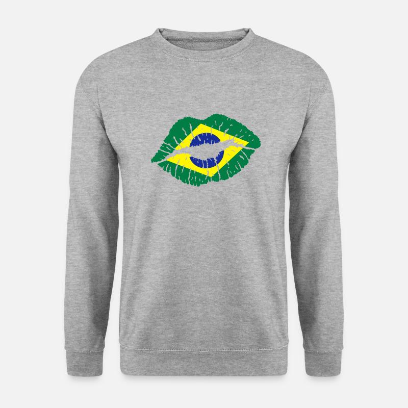 Kussmund (Brasilien) - Unisex Pullover - Weißgrau meliert