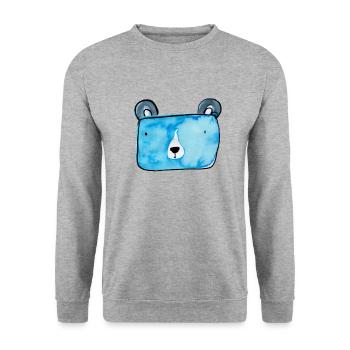 Bärli - Sweat-shirt Unisexe - gris chiné - Devant - Alina (178cm) & Michal (187cm)