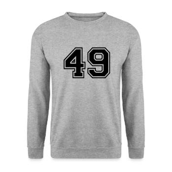 49 - Unisex Pullover - Weißgrau meliert - Vorne - Alina (178cm) & Michal (187cm)