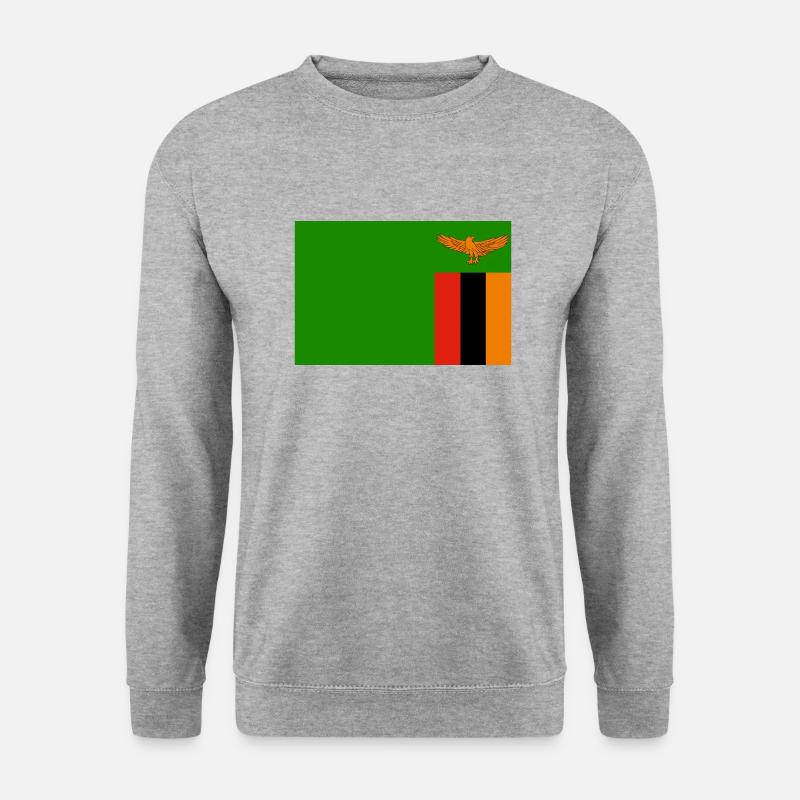 Sambia Flagg - Unisex Pullover - Weißgrau meliert