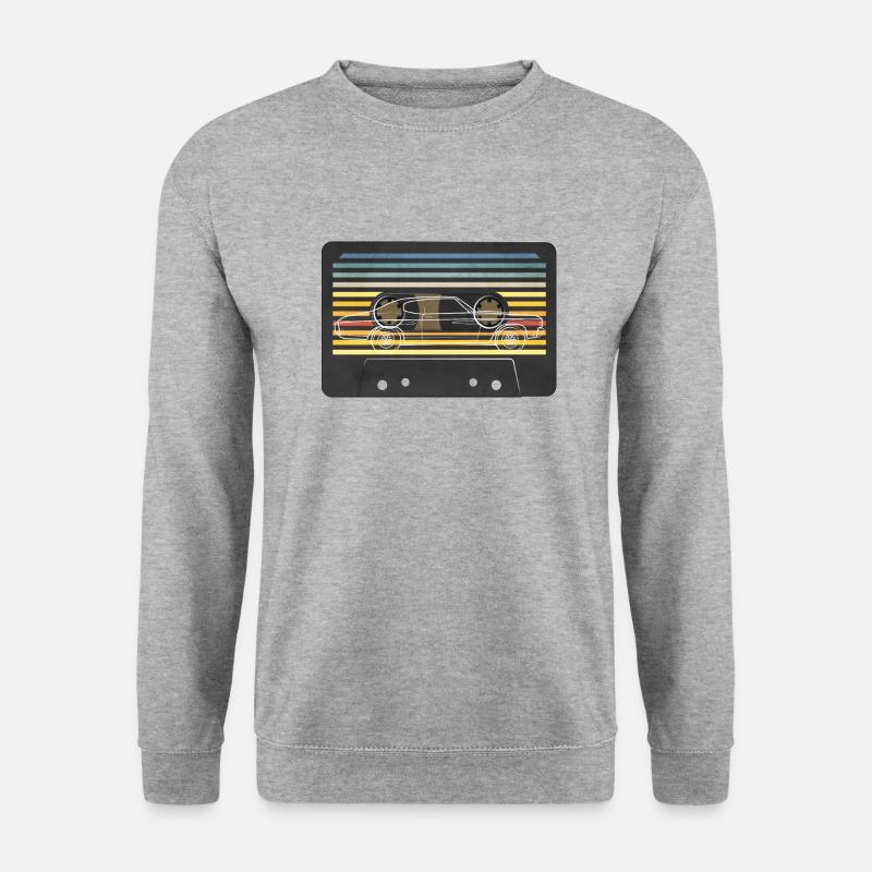 70's Kassette Auto - Unisex Pullover - Weißgrau meliert
