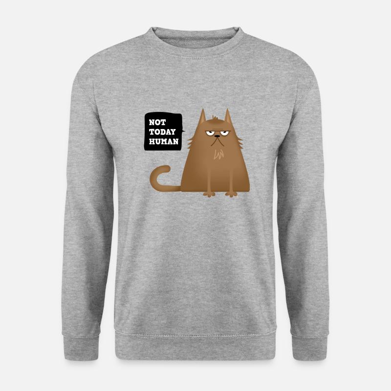 not today katze - Unisex Pullover - Weißgrau meliert