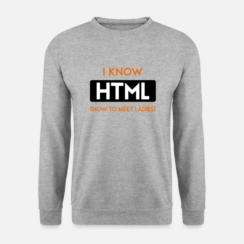 HTML web developer entwickler CSS Programmierer - Unisex Pullover - Weißgrau meliert