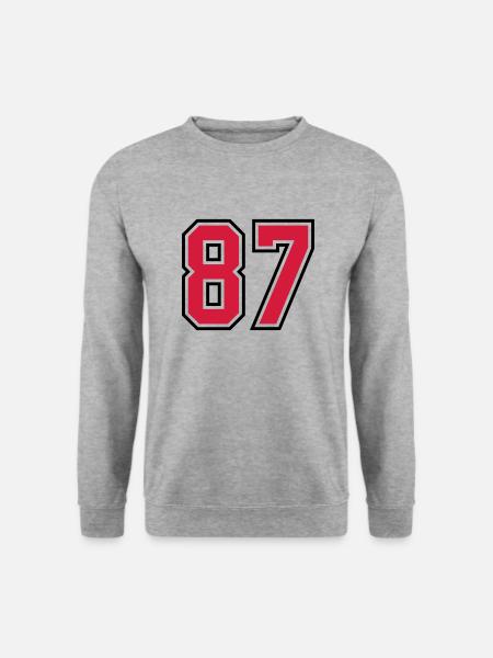 87 sports jersey football number - Sweat-shirt Unisexe - gris chiné