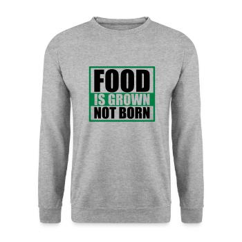 Veganer Vegetarier Spruch Motto Prvokation - Unisex Pullover - Weißgrau meliert - Vorne - Alina (178cm) & Michal (187cm)
