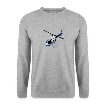 Hubschrauber - Unisex Pullover - Weißgrau meliert - Vorne - Alina (178cm) & Michal (187cm)