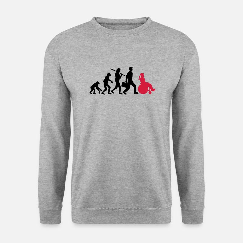 evolution wheelchair development silhouette hindrance - Unisex Sweatshirt - salt & pepper