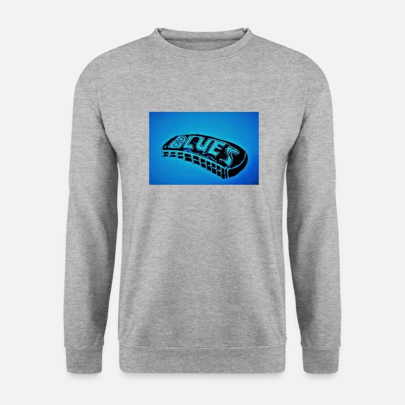 Blues harmonica horizontal - Unisex Sweatshirt - salt & pepper