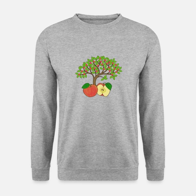 Apfelbaum, Apfel - Unisex Pullover - Weißgrau meliert