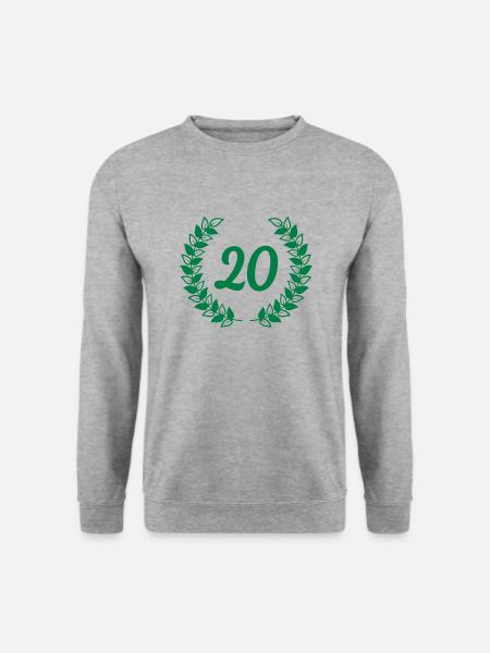Jubiläum Geburtstag 20 zwanzig - Unisex Pullover - Weißgrau meliert