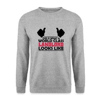 world class landlord - Unisex Sweatshirt - salt & pepper - Front - Alina (178cm) & Michal (187cm)