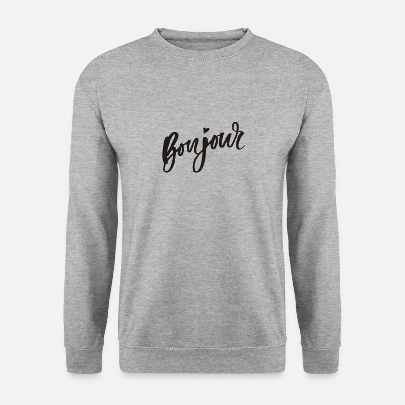 Bonjour - Unisex Pullover - Weißgrau meliert