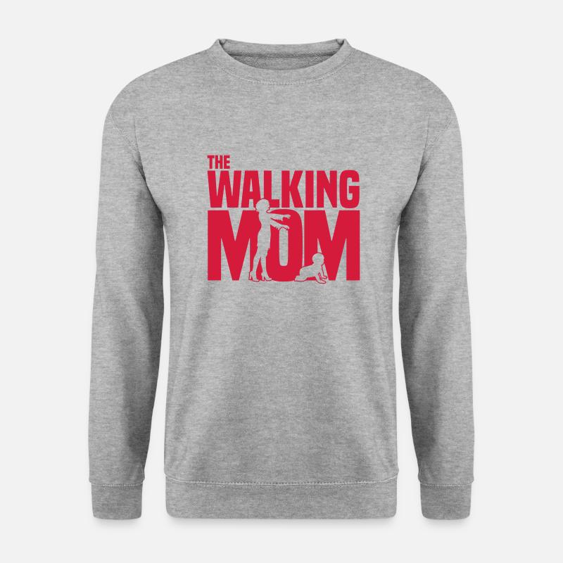 the walking mom - Unisex Pullover - Weißgrau meliert