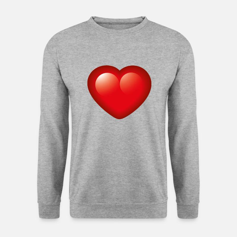 Smiley Heart - Unisex Pullover - Weißgrau meliert