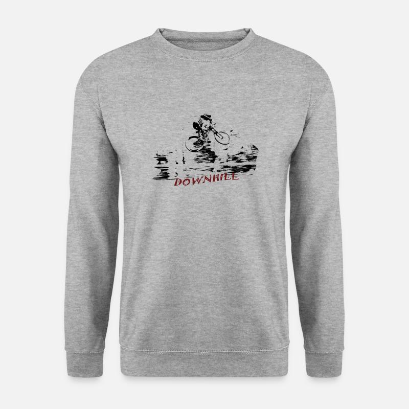 MTB bergab - Unisex Pullover - Weißgrau meliert