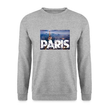 Paris Tour Eiffel - Sweat-shirt Unisexe - gris chiné - Devant - Alina (178cm) & Michal (187cm)