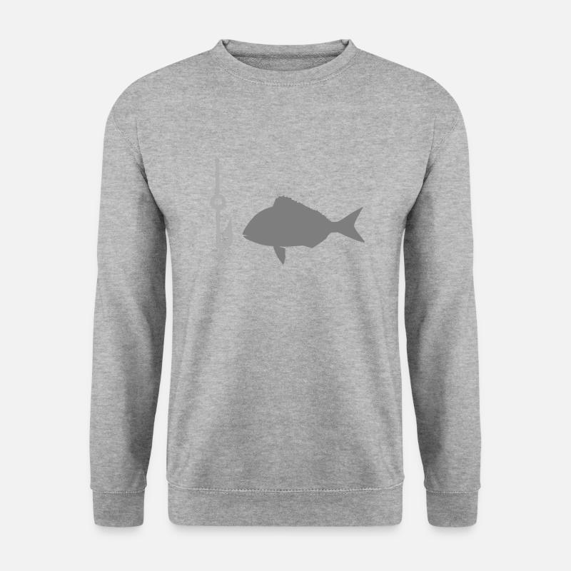 Fisch - Unisex Pullover - Weißgrau meliert