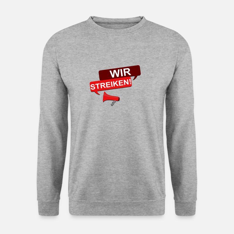Wir streiken! - Unisex Pullover - Weißgrau meliert