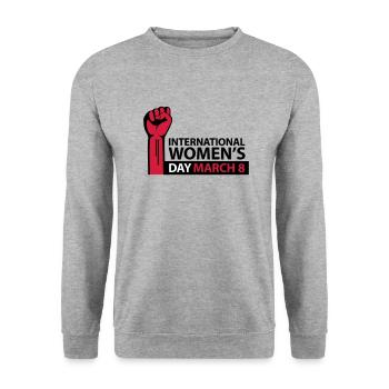International Women's Day March 8 - Unisex Sweatshirt - salt & pepper - Front - Alina (178cm) & Michal (187cm)