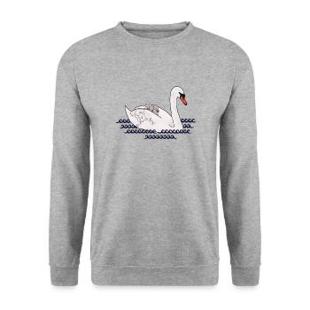 Swan with cubs - Unisex Sweatshirt - salt & pepper - Front - Alina (178cm) & Michal (187cm)