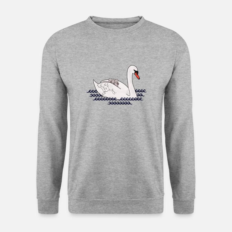 Cygne, à, petits - Sweat-shirt Unisexe - gris chiné