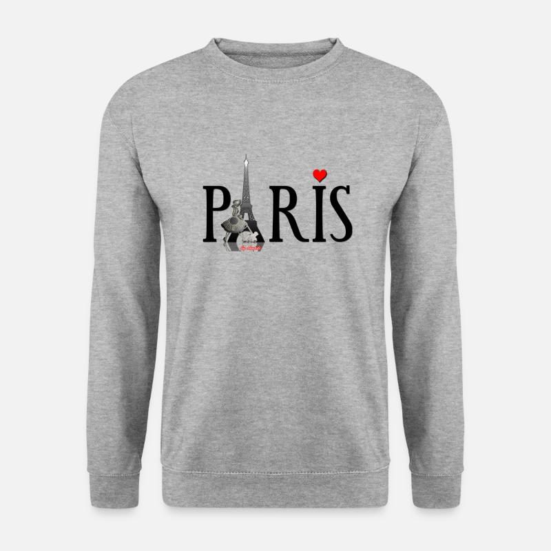 Paris - Unisex Pullover - Weißgrau meliert