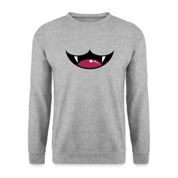 Sourire de chat - Sweat-shirt Unisexe - gris chiné - Devant - Alina (178cm) & Michal (187cm)