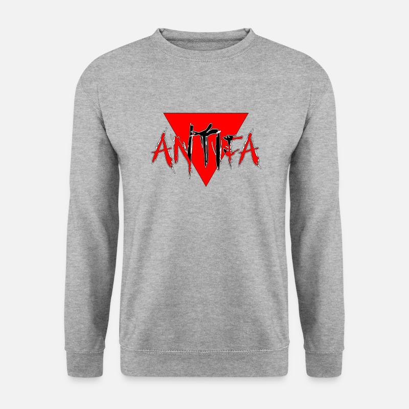 Antifa - Unisex Pullover - Weißgrau meliert
