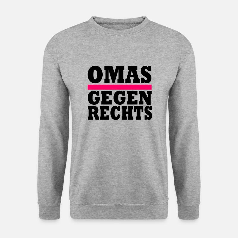 Omas Gegen Rechts - Unisex Pullover - Weißgrau meliert