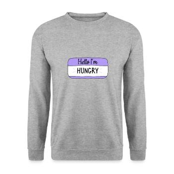 Hello im hungry, funny T-shirt - Unisex Sweatshirt - salt & pepper - Front - Alina (178cm) & Michal (187cm)