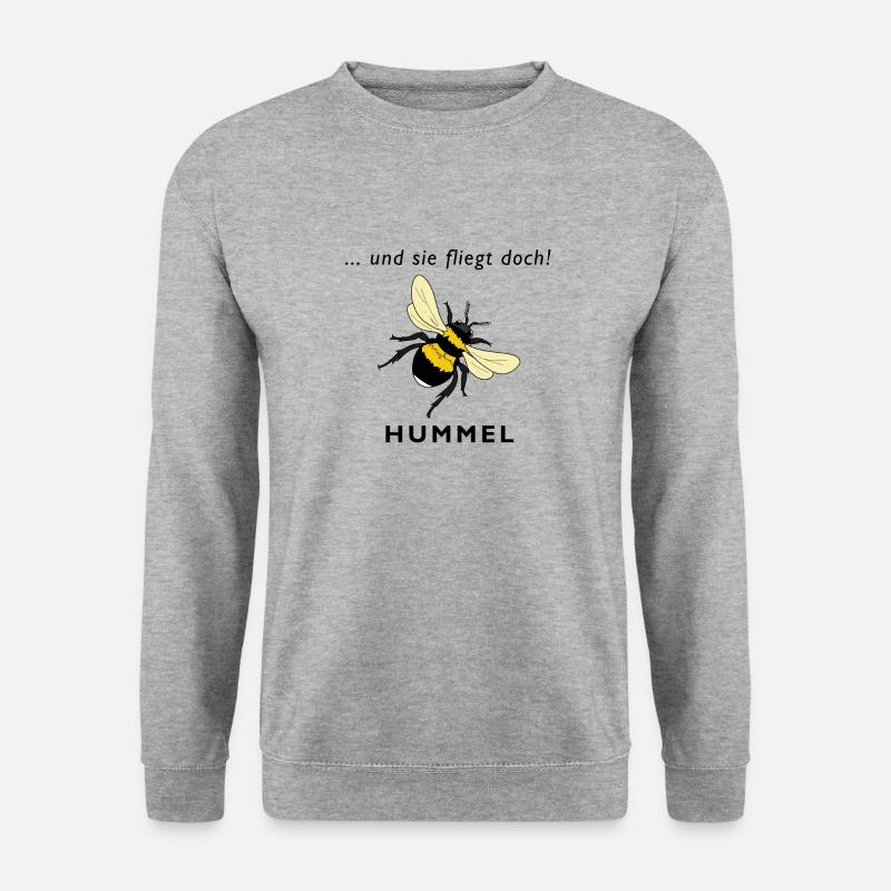 Und sie fliegt doch, Hummel - Unisex Pullover - Weißgrau meliert