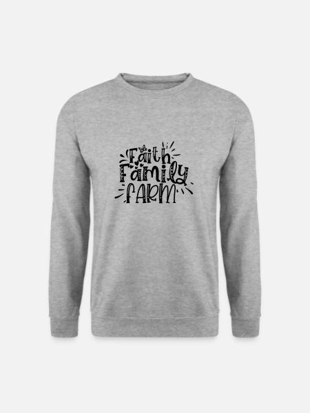 Faith Family Farm - Unisex Pullover - Weißgrau meliert