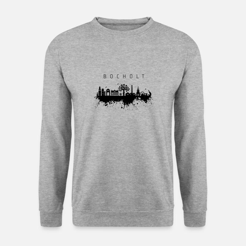 Bocholt Skyline Splash - Unisex Pullover - Weißgrau meliert