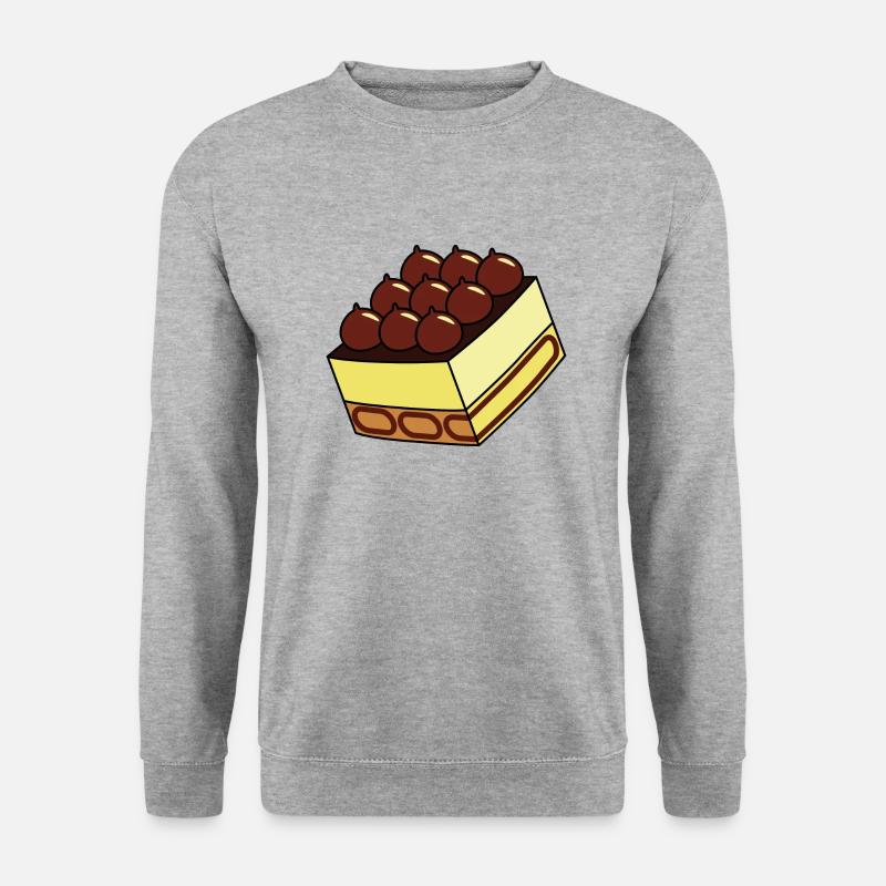 Tiramisu Schichtdessert Lecker Essen Mascarpone - Unisex Pullover - Weißgrau meliert