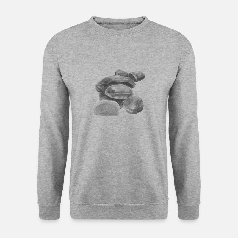 Steine - Unisex Pullover - Weißgrau meliert