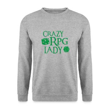 Dame RPG folle avec des dés - Sweat-shirt Unisexe - gris chiné - Devant - Alina (178cm) & Michal (187cm)