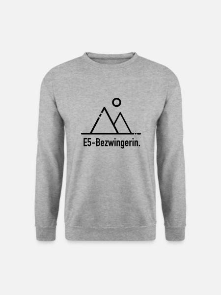 E5 Bezwingerin - für Alpenüberquerer - Unisex Pullover - Weißgrau meliert