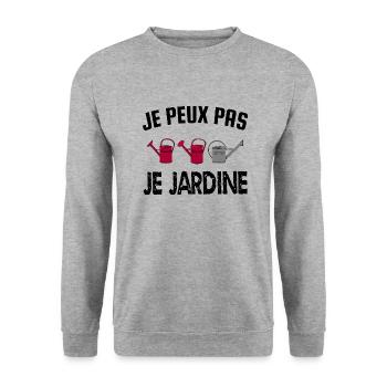 je peux pas je jardine - Sweat-shirt Unisexe - gris chiné - Devant - Alina (178cm) & Michal (187cm)