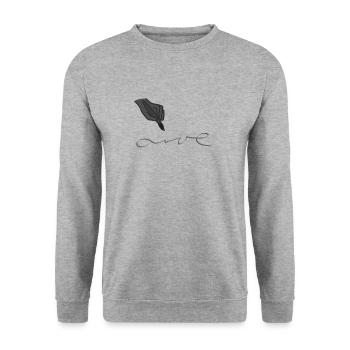 Zeichnen Liebe - Unisex Pullover - Weißgrau meliert - Vorne - Alina (178cm) & Michal (187cm)