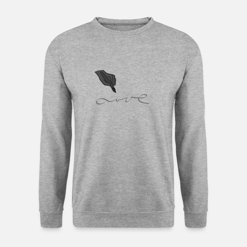 Zeichnen Liebe - Unisex Pullover - Weißgrau meliert