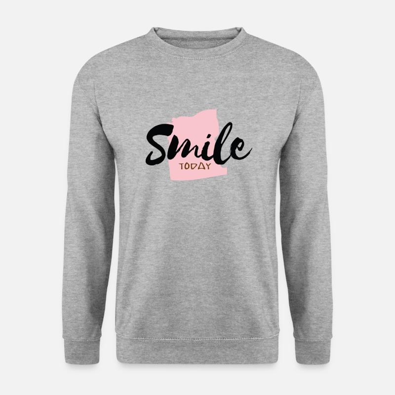 smile today - Unisex Pullover - Weißgrau meliert