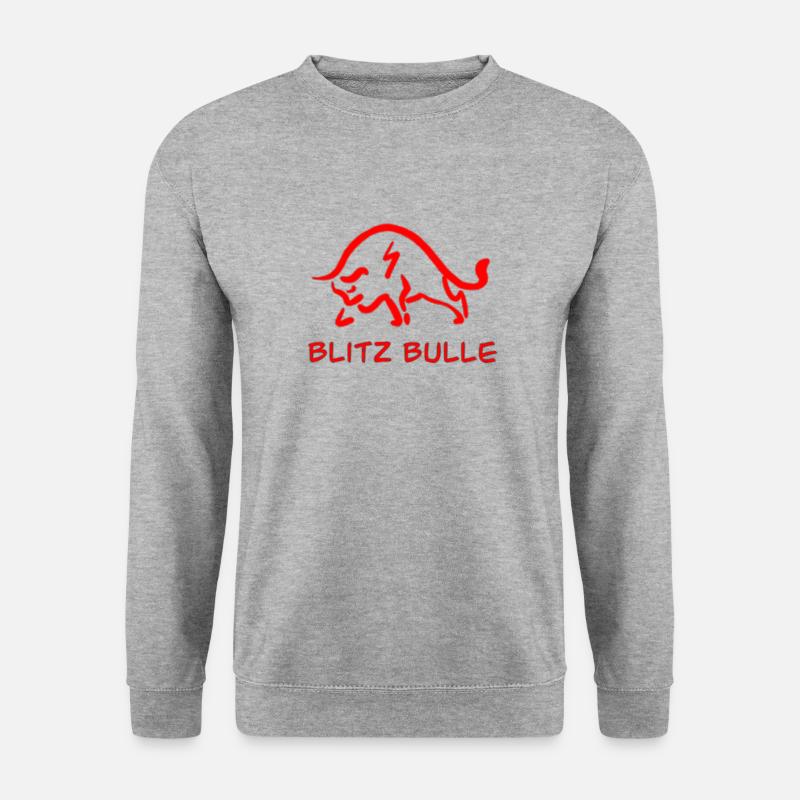 bulle rot - Unisex Pullover - Weißgrau meliert