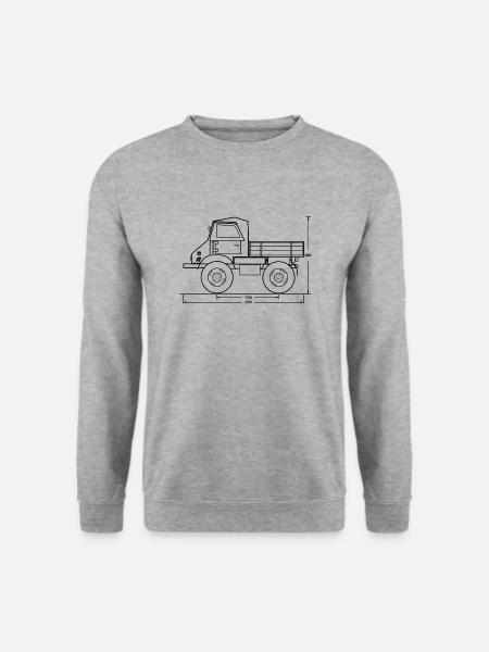Unimog - Oldtimer - Offroad - Universal Motorgerät - Unisex Pullover - Weißgrau meliert