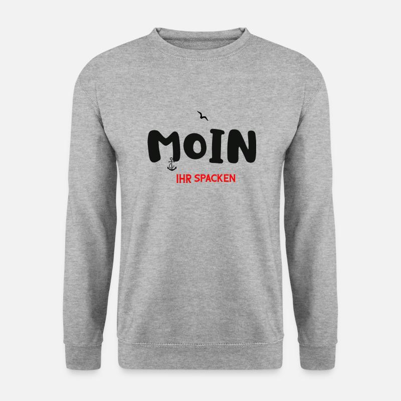 Moin Ihr Spacken - Unisex Pullover - Weißgrau meliert